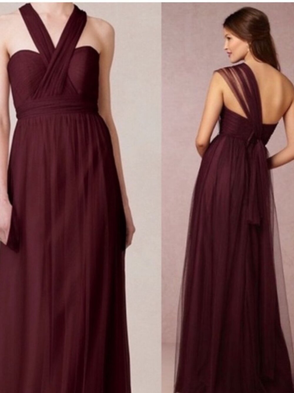 New JENNY YOO Annabelle Convertible Tulle Column Dress Size 0
